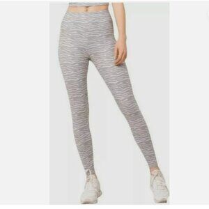 Kyodan Yoga Workout Leggings Tiger Print White/Gray Size XL